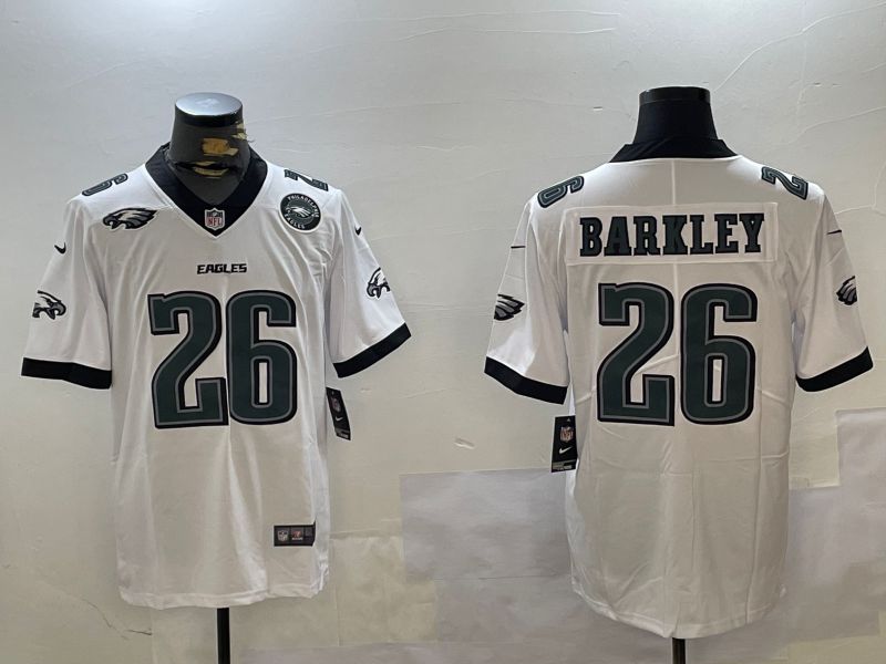 Men Philadelphia Eagles #26 Barkley White Second generation 2024 Nike Limited NFL Jersey style 4